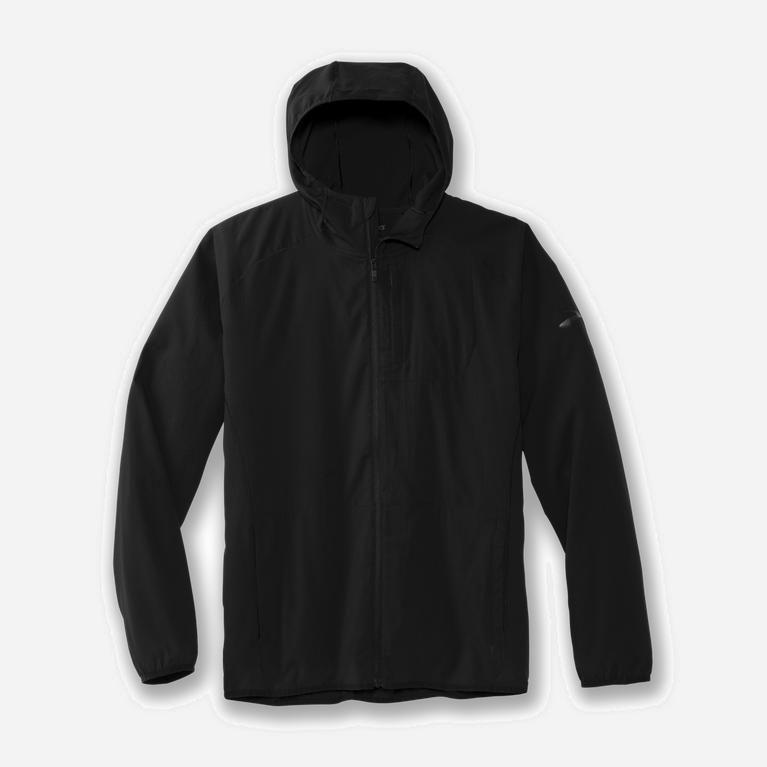 Brooks Men's Canopy Running Jackets Singapore - Black (09852-TLSB)